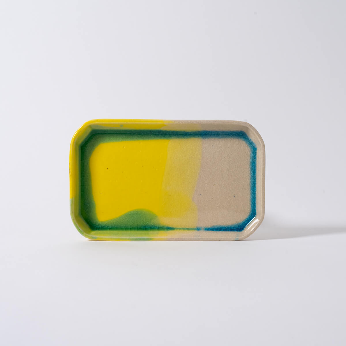 運命の1枚 8角長方皿 φ23.5cm B_黄×水×クリア｜信楽イマジン Imagine