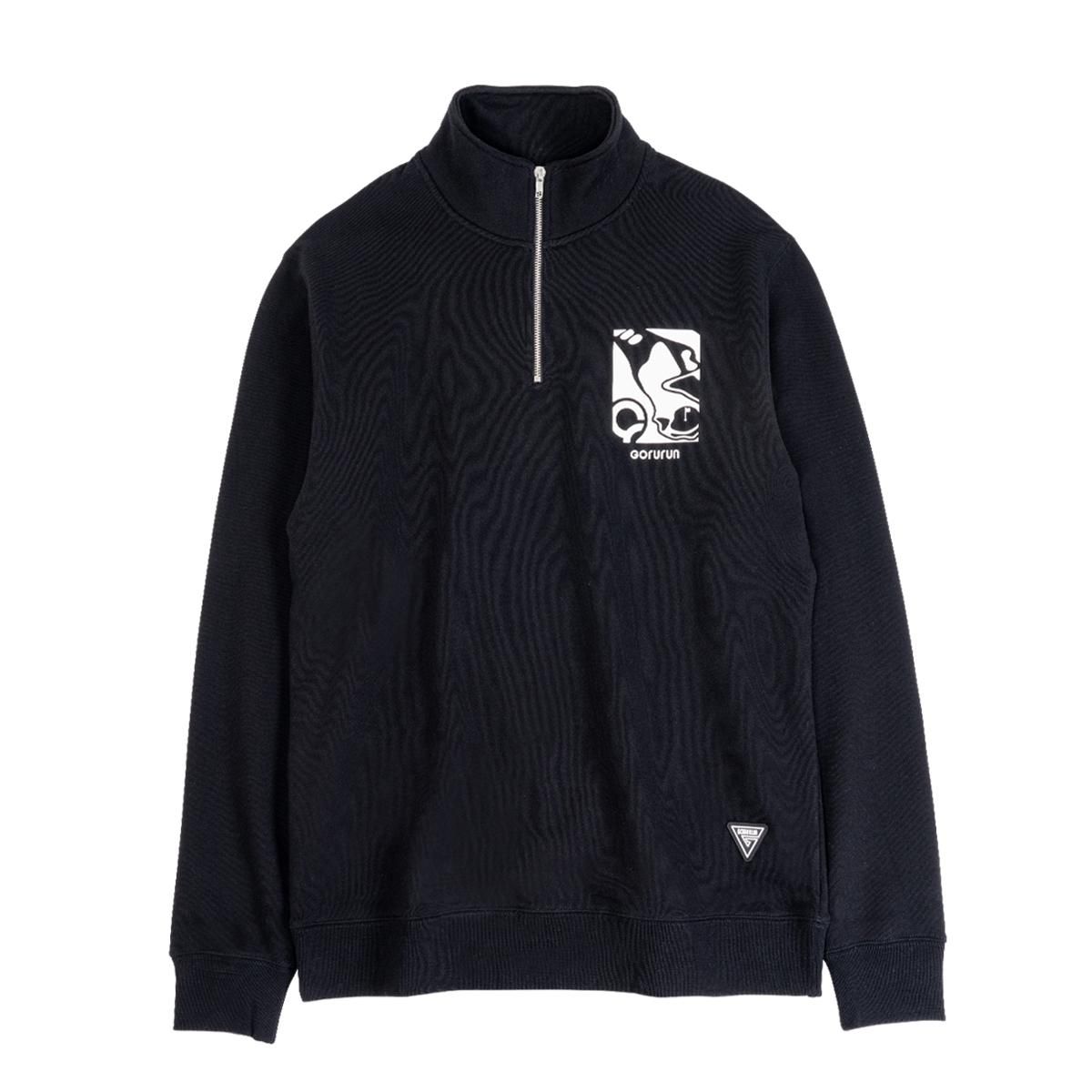 ヘビーウェイトハーフジップ（ユニセックス）ブラック（S / M / L / XL / XXLサイズ）｜Gorurun × HESTA LIFE