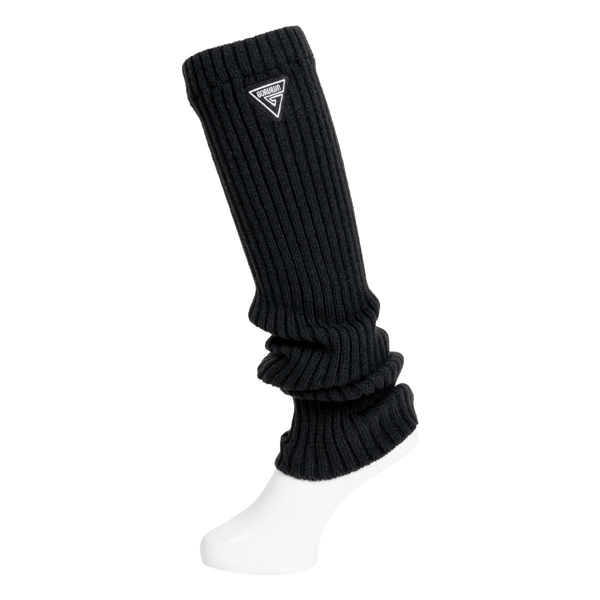 〈4月中旬以降発送〉ニットルーズレッグウォーマー（ホワイト / ブラック）｜Gorurun × HESTA LIFE