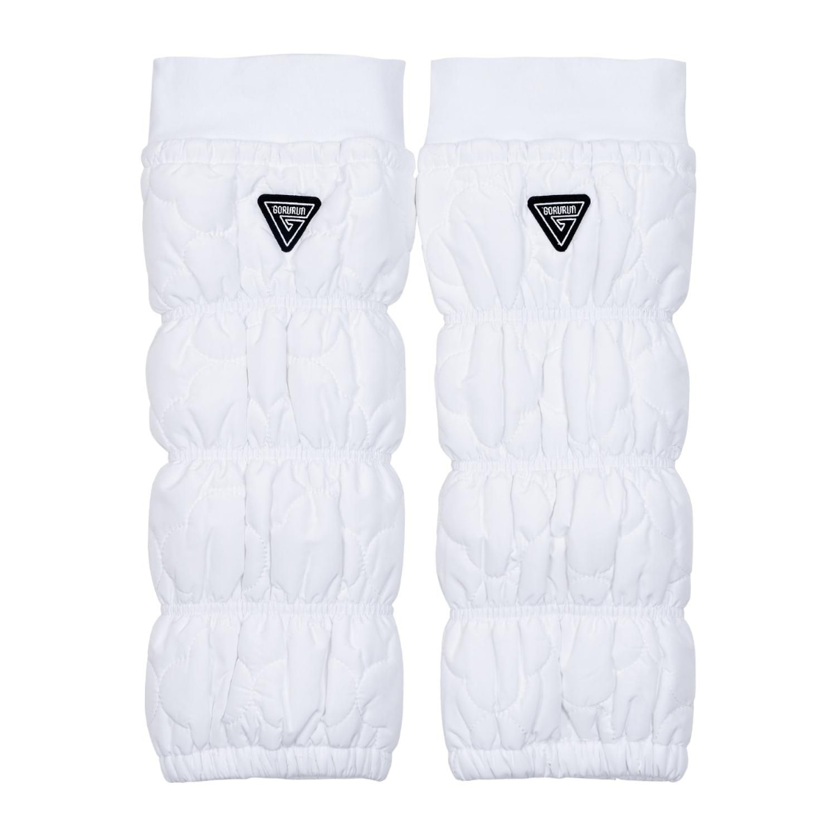 〈4月中旬以降発送〉フラワーキルト レッグウォーマー（ホワイト / ブラック）｜Gorurun × HESTA LIFE