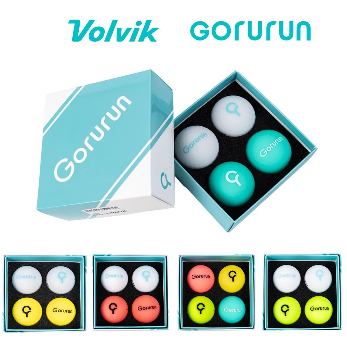 〈4月中旬以降発送〉Gorurun x Volvikゴルフボール　4球入（5色展開）｜Gorurun × HESTA LIFE