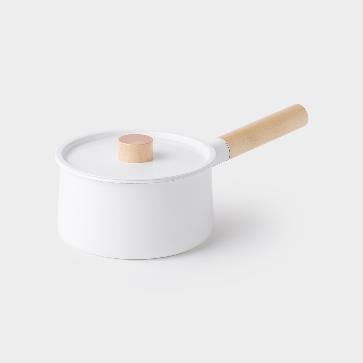 【kaico】 片手鍋 琺瑯 ホワイト 18cm