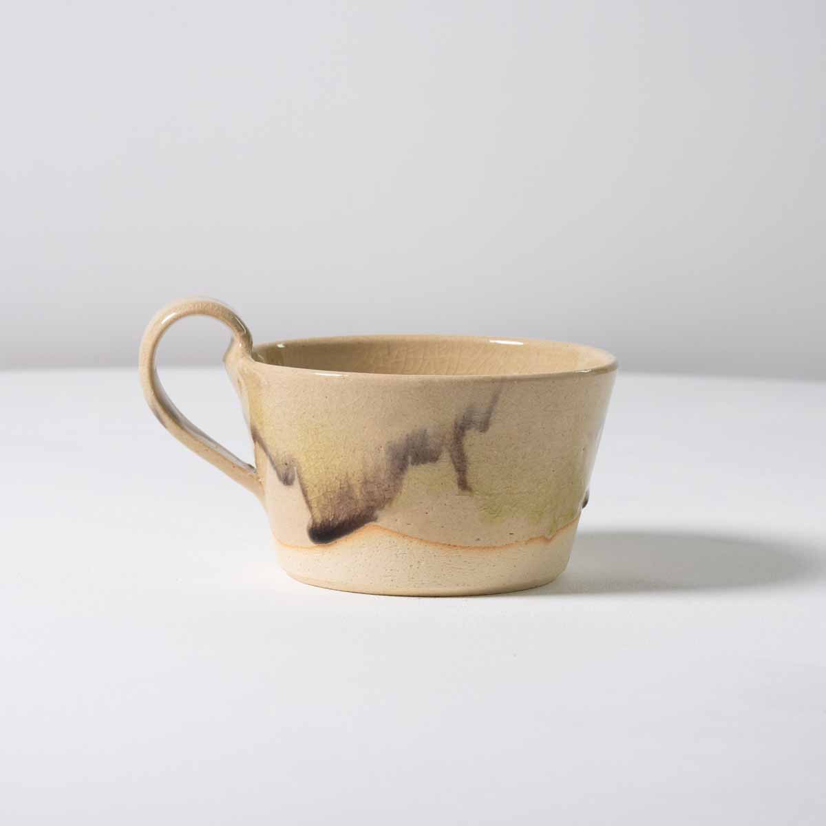 【信楽焼】信楽イマジンImagine スープカップ A_クリア×茶