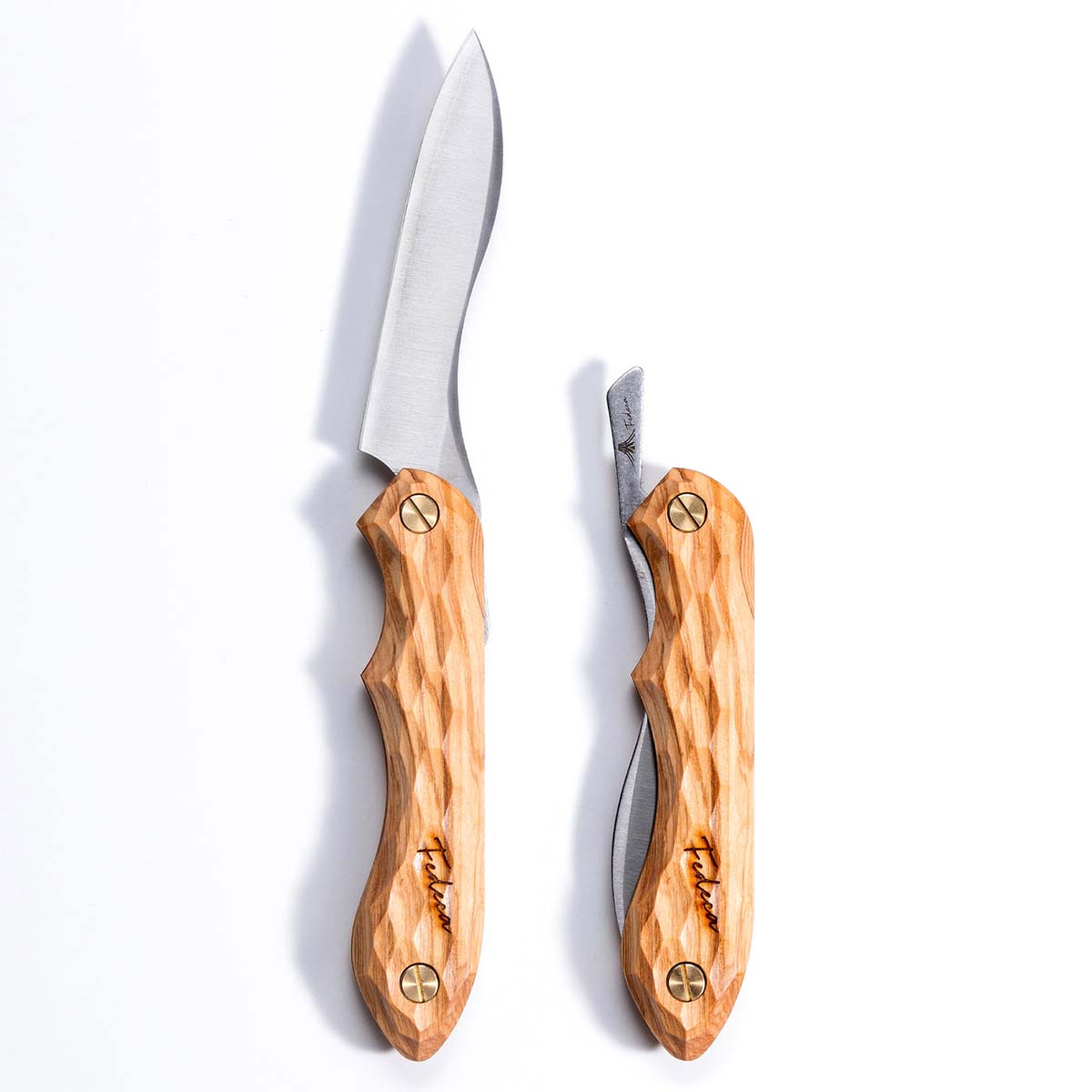 【FEDECA】折り畳み式料理ナイフ 天然木 名栗オリーブ 9.3cm