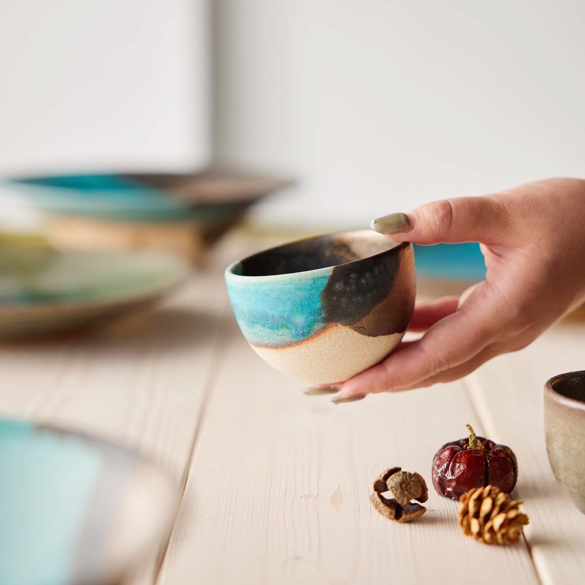 【信楽焼】信楽四季彩陶 -寒露(かんろ) 小鉢 穂芒(ほすすき)φ8cm