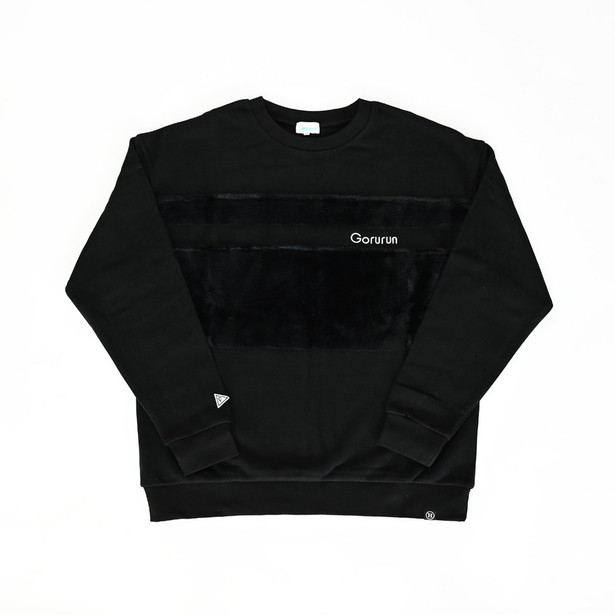 【gorurun ×  HESTA LIFE】エコファーチェスト　プルオーバー　ユニセックス　ブラック　XL