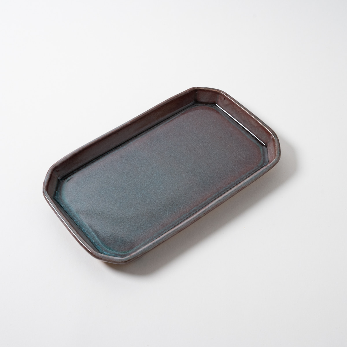 【信楽焼】ここち - KOKOCHI - 8角長方皿　しののめ（ピングブルー）　23.5cm