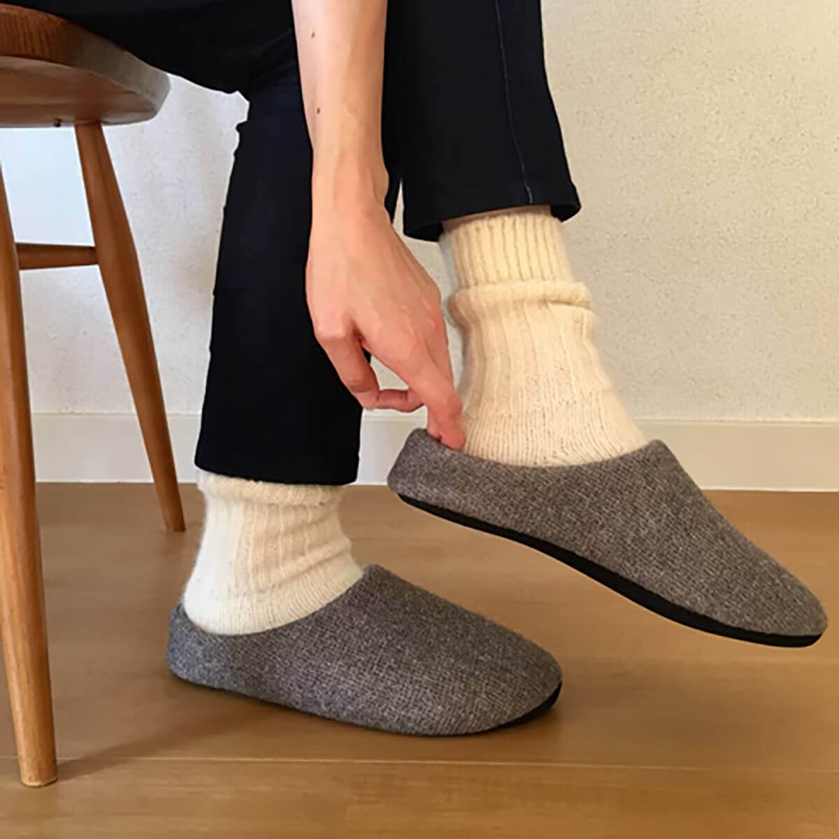 【Kontex】LANA ラーナ ワッフル織り ルームシューズ ブラウン（3サイズ展開）