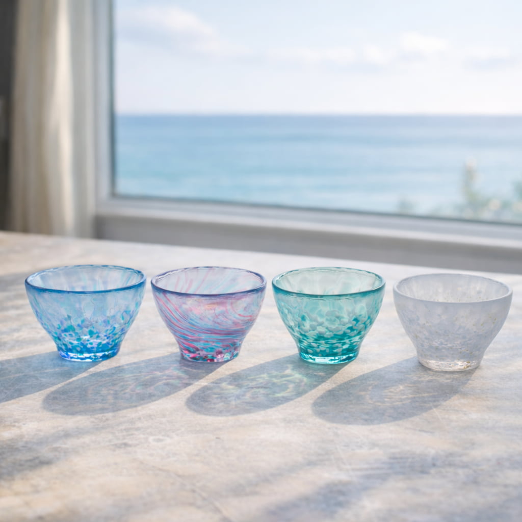 津軽びいどろ 盃コレクション集合写真