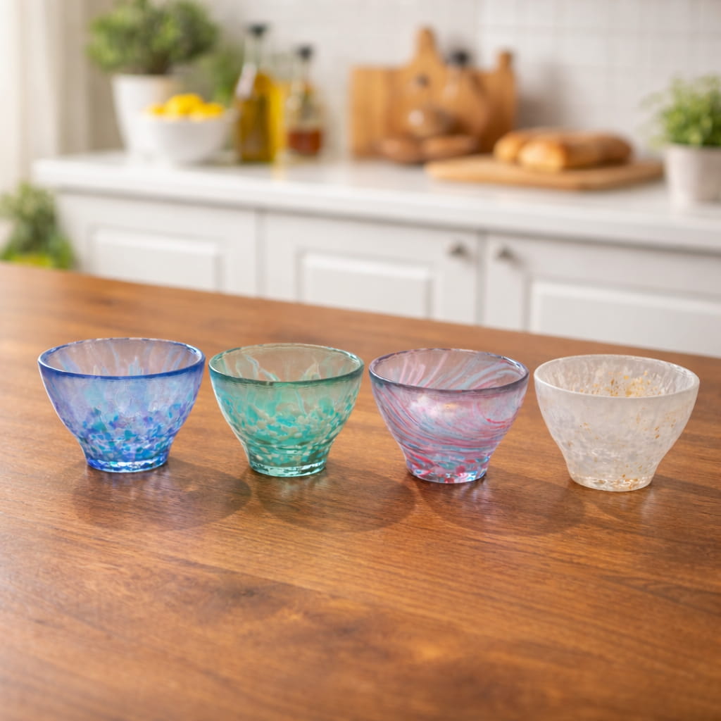 津軽びいどろ 盃コレクション集合写真