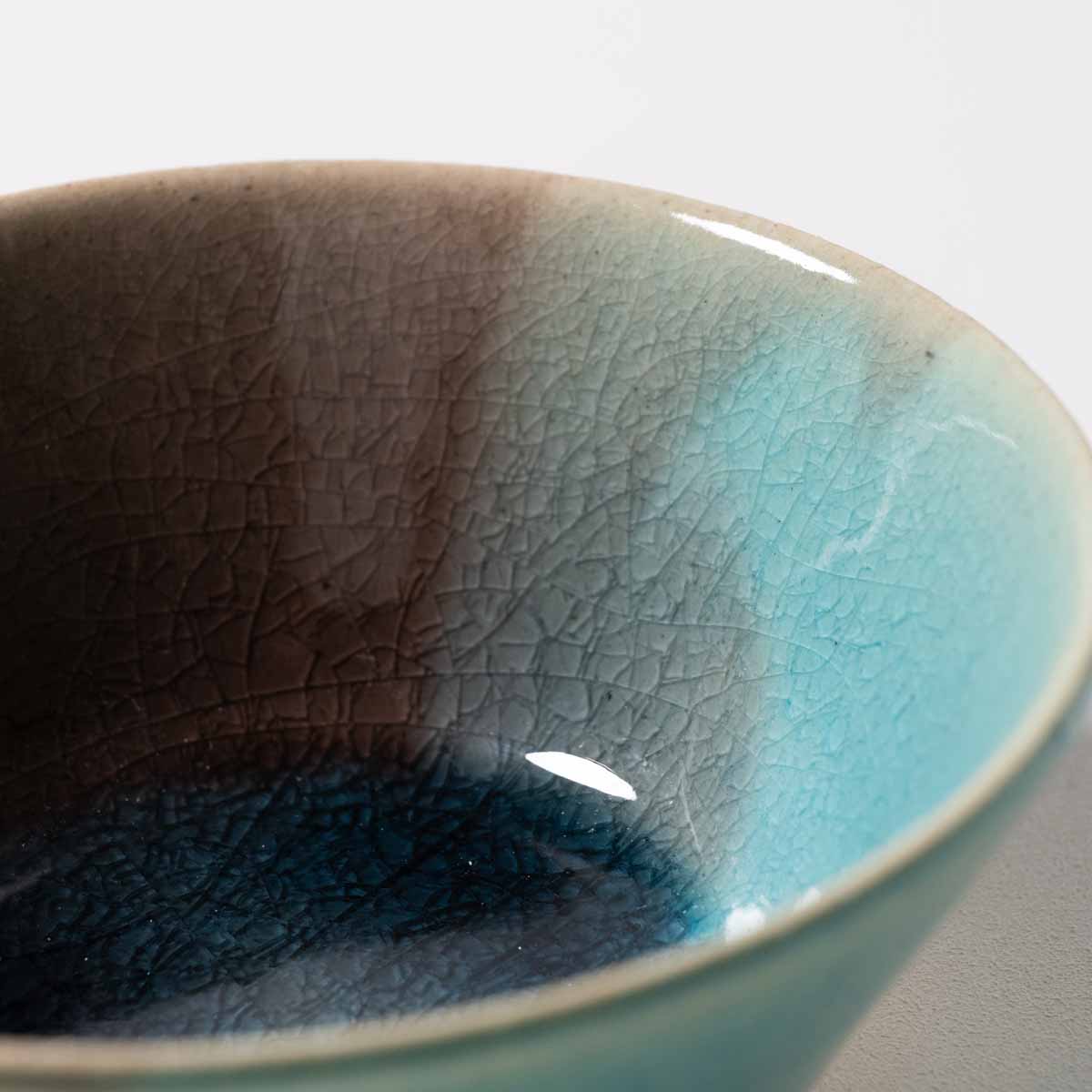 信楽イマジンImagine そり小鉢 F_水×茶