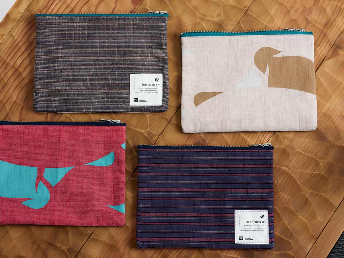 MHAK × Japan Craft】日本のいいもの 会津木綿のポーチ ピンク