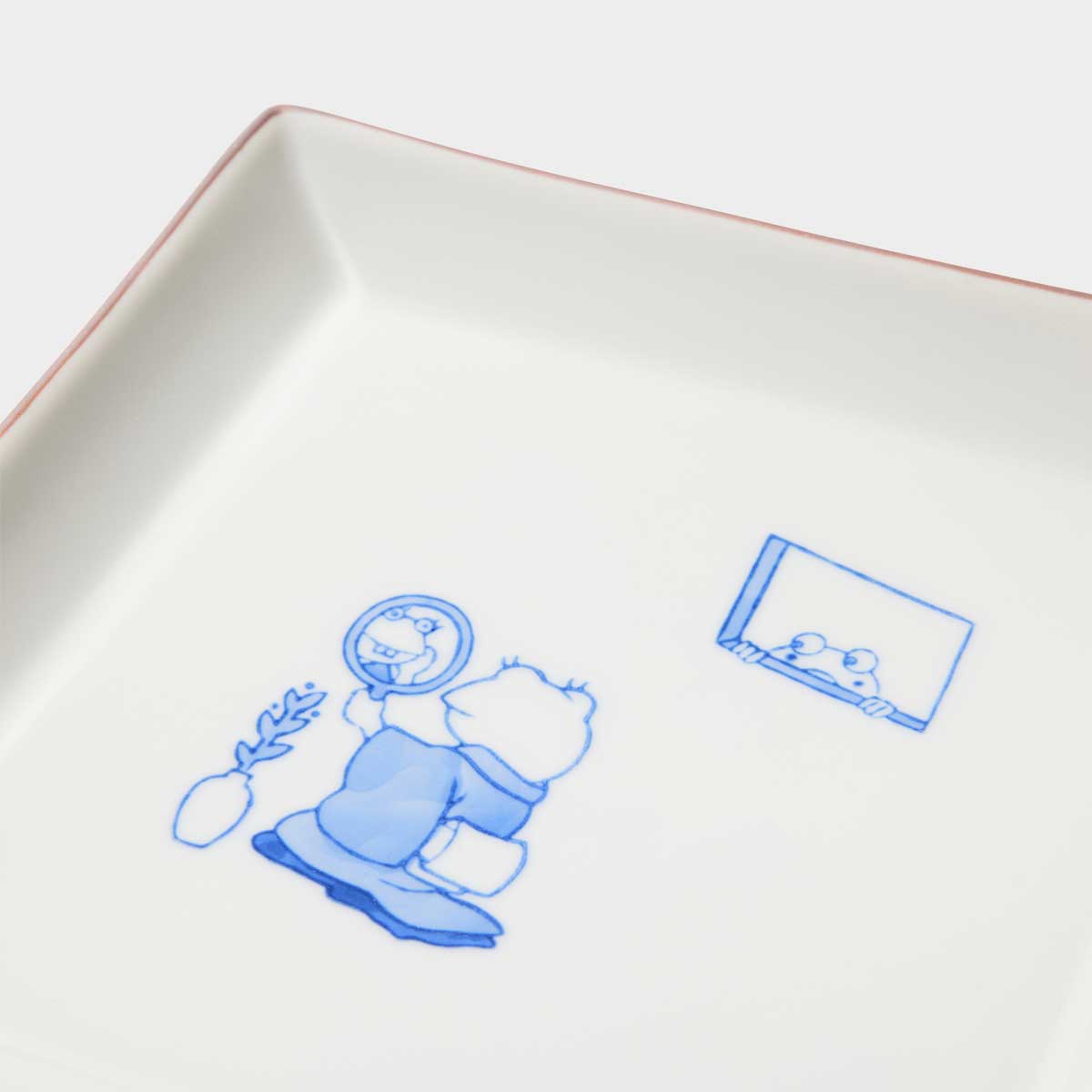 楽慶入　小皿　共箱　幅約9㎝　東Y7-0508① 八角皿 プレート 19cm チャーハン皿 レトロ中華 磁器 （ 食洗機