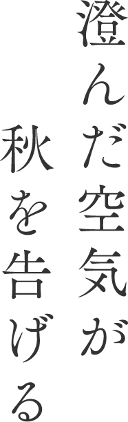 澄んだ空気が秋を告げる