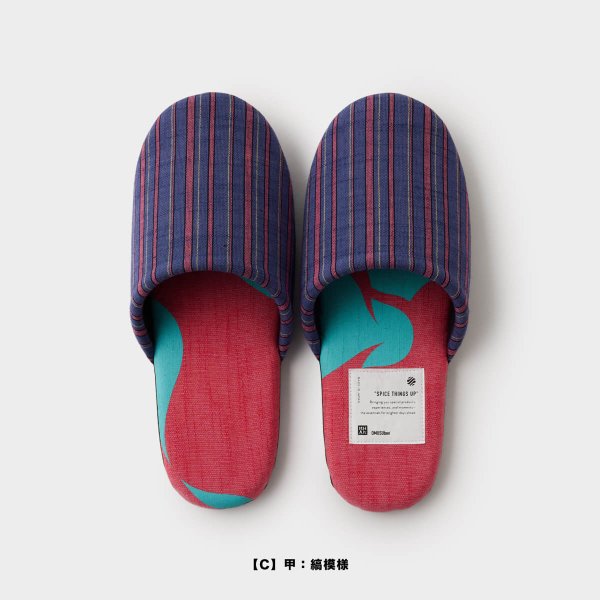 MHAK×OMUSUbee 会津木綿 ルームシューズ ピンク/Pink | HESTA MHAK×OMUSUbee 会津木綿 ルームシューズ ピンク/Pink | HESTA