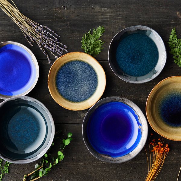 信楽焼】信楽四季彩陶 －小暑 平皿 夏の宵 （なつのよい） φ18.8cm