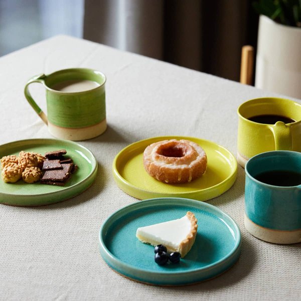 HESTA LIFE ギフト】信楽焼 クレイズ マグ＆切立皿セット (グリーン