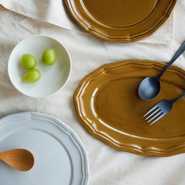 益子焼】THE HARVEST ラ・モワッソン ビストロ 24cm デザートプレート